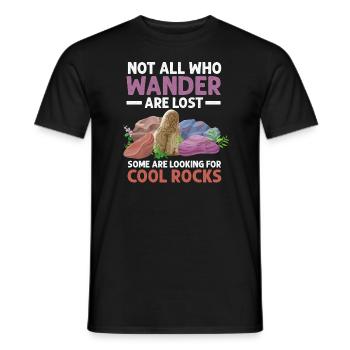 Wander Some Looking For Cool Rocks - Men's T-Shirt - black - Front - AI Model Male 178 light (178cm)