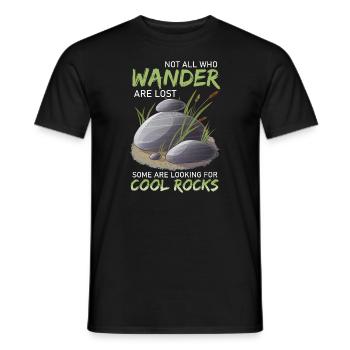 Wandern Sie auf der Suche nach coolen Felsen - Männer T-Shirt - Schwarz - Vorne - AI Model Male 178 light (178cm)