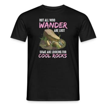 Wander Some Looking For Cool Rocks - Men's T-Shirt - black - Front - AI Model Male 178 light (178cm)