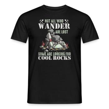 Wander Some Looking For Cool Rocks - Men's T-Shirt - black - Front - AI Model Male 178 light (178cm)