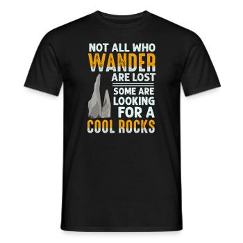 Wander Some Looking For Cool Rocks - Men's T-Shirt - black - Front - AI Model Male 178 light (178cm)