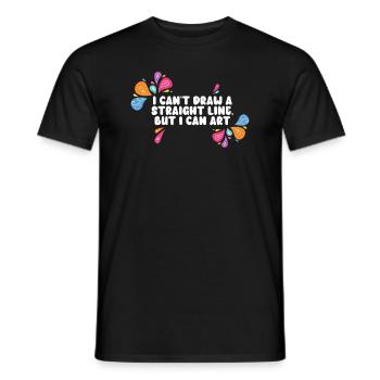 Je ne peux pas tracer une ligne droite mais je peux Art - T-shirt homme - noir - Devant - AI Model Male 178 light (178cm)