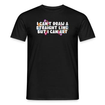 Je ne peux pas tracer une ligne droite mais je peux Art - T-shirt homme - noir - Devant - AI Model Male 178 light (178cm)