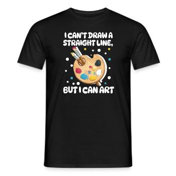 Je ne peux pas tracer une ligne droite mais je peux Art - T-shirt homme - noir - Devant - AI Model Male 178 light (178cm)