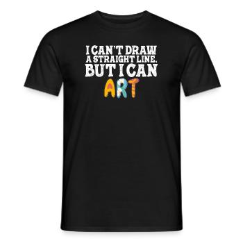 Ich kann keine gerade Linie zeichnen, aber ich kann Kunst - Männer T-Shirt - Schwarz - Vorne - AI Model Male 178 light (178cm)