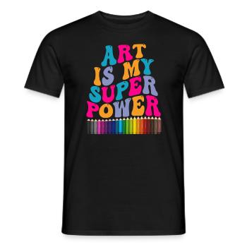 Art Is My Superpower - Men's T-Shirt - black - Front - AI Model Male 178 light (178cm)