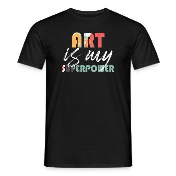 Art Is My Superpower - Men's T-Shirt - black - Front - AI Model Male 178 light (178cm)