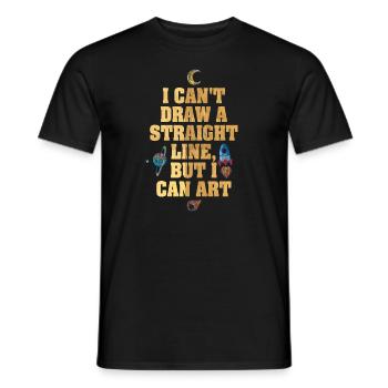 Je ne peux pas tracer une ligne droite mais je peux Art - T-shirt homme - noir - Devant - AI Model Male 178 light (178cm)
