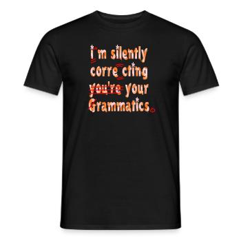 Je corrige silencieusement votre grammaire - T-shirt homme - noir - Devant - AI Model Male 178 light (178cm)