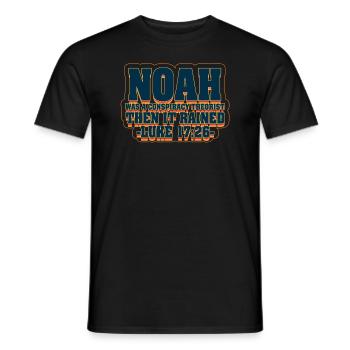 Noé était un théoricien du complot et il pleuvait - T-shirt homme - noir - Devant - AI Model Male 178 light (178cm)
