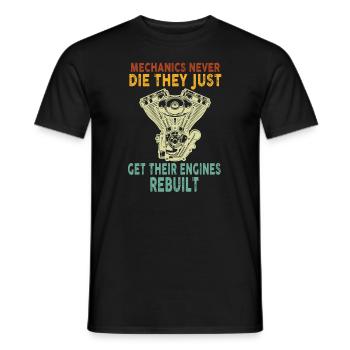 Mechaniker sterben nie Auto-Enthusiast - Männer T-Shirt - Schwarz - Vorne - AI Model Male 178 light (178cm)