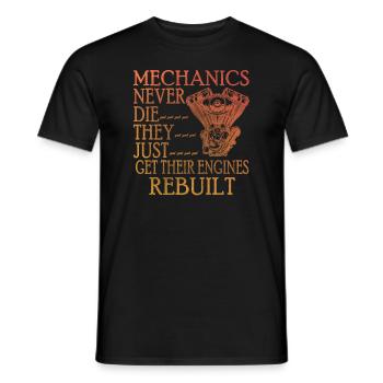 Mechaniker sterben nie Auto-Enthusiast - Männer T-Shirt - Schwarz - Vorne - AI Model Male 178 light (178cm)