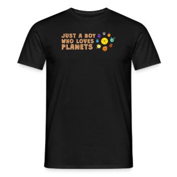 Nur ein Junge, der Planeten Sonnensystem liebt - Männer T-Shirt - Schwarz - Vorne - AI Model Male 178 light (178cm)