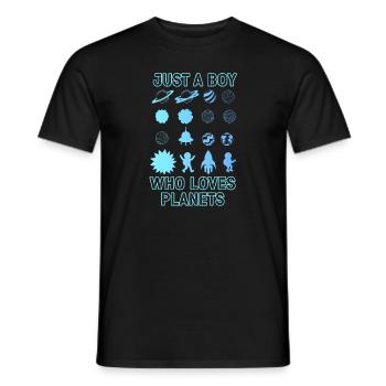 Nur ein Junge, der Planeten Sonnensystem liebt - Männer T-Shirt - Schwarz - Vorne - AI Model Male 178 light (178cm)