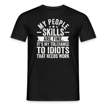 Mes compétences relationnelles sont très bien - T-shirt homme - noir - Devant - AI Model Male 178 light (178cm)