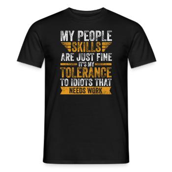 Mes compétences relationnelles sont très bien - T-shirt homme - noir - Devant - AI Model Male 178 light (178cm)
