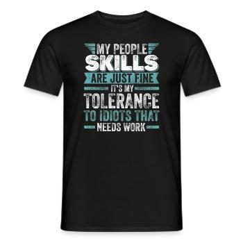 Mes compétences relationnelles sont très bien - T-shirt homme - noir - Devant - AI Model Male 178 light (178cm)
