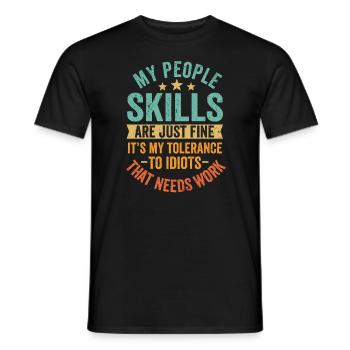 Mes compétences relationnelles sont très bien - T-shirt homme - noir - Devant - AI Model Male 178 light (178cm)