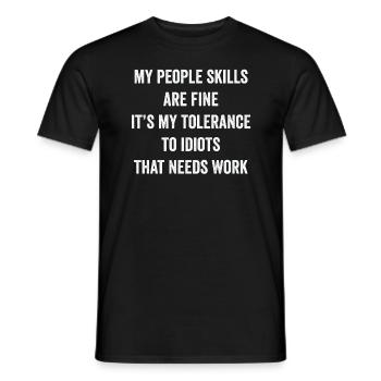 Mes compétences relationnelles sont très bien - T-shirt homme - noir - Devant - AI Model Male 178 light (178cm)