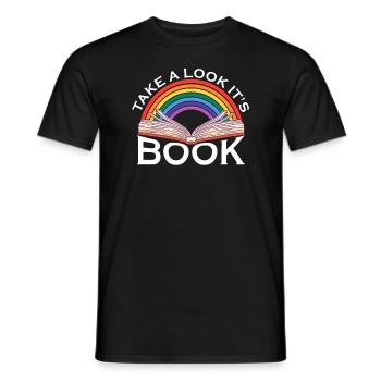 Jetez un coup d’œil C’est dans un rat de bibliothèque de lecture de livre - T-shirt homme - noir - Devant - AI Model Male 178 light (178cm)