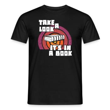 Jetez un coup d’œil C’est dans un rat de bibliothèque de lecture de livre - T-shirt homme - noir - Devant - AI Model Male 178 light (178cm)