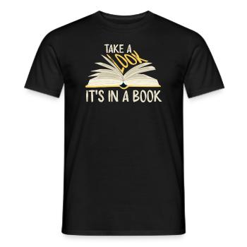 Jetez un coup d’œil C’est dans un rat de bibliothèque de lecture de livre - T-shirt homme - noir - Devant - AI Model Male 178 light (178cm)