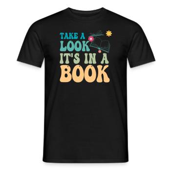 Jetez un oeil, c'est dans un livre, rat de bibliothèque en train de lire - T-shirt homme - noir - Devant - AI Model Male 178 light (178cm)