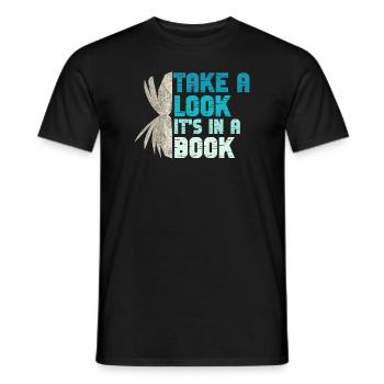 Jetez un coup d’œil C’est dans un rat de bibliothèque de lecture de livre - T-shirt homme - noir - Devant - AI Model Male 178 light (178cm)