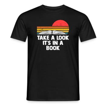 Jetez un coup d’œil C’est dans un rat de bibliothèque de lecture de livre - T-shirt homme - noir - Devant - AI Model Male 178 light (178cm)
