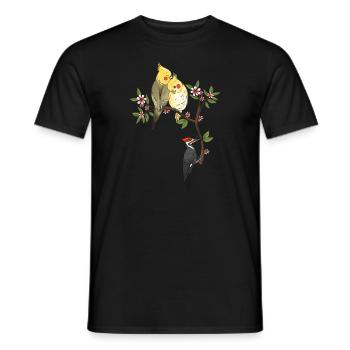 Funny Bird Watcher Birding Watching - Men's T-Shirt - black - Front - AI Model Male 178 light (178cm)