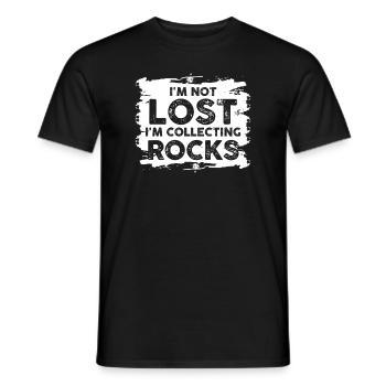 Ich bin nicht verloren Ich sammle Steine Lustige Geologie - Männer T-Shirt - Schwarz - Vorne - AI Model Male 178 light (178cm)
