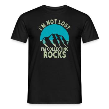 Je ne suis pas perdu Je collectionne des roches Drôle de géologie - T-shirt homme - noir - Devant - AI Model Male 178 light (178cm)
