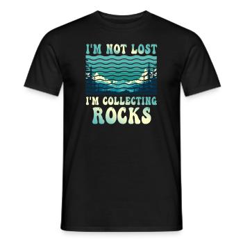 Ich bin nicht verloren Ich sammle Steine Lustige Geologie - Männer T-Shirt - Schwarz - Vorne - AI Model Male 178 light (178cm)