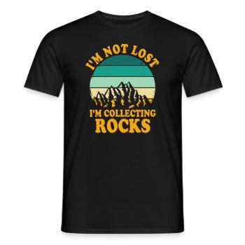 Je ne suis pas perdu Je collectionne des roches Drôle de géologie - T-shirt homme - noir - Devant - AI Model Male 178 light (178cm)