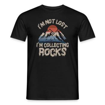 Ich bin nicht verloren Ich sammle Steine Lustige Geologie - Männer T-Shirt - Schwarz - Vorne - AI Model Male 178 light (178cm)