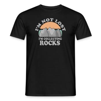 Je ne suis pas perdu Je collectionne des roches Drôle de géologie - T-shirt homme - noir - Devant - AI Model Male 178 light (178cm)