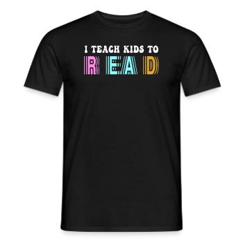 Ich bringe Kindern das Lesen bei Naturwissenschaftslehrern Lesen - Männer T-Shirt - Schwarz - Vorne - AI Model Male 178 light (178cm)