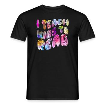 J’apprends aux enfants à lire les professeurs de sciences Lecture - T-shirt homme - noir - Devant - AI Model Male 178 light (178cm)