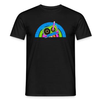 80's Cassette Tape 1990s Pencil Winding Cassette - Men's T-Shirt - black - Front - AI Model Male 178 light (178cm)