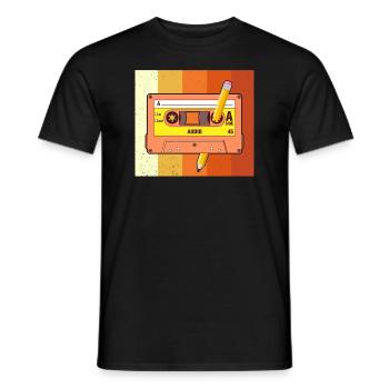 80's Cassette Tape 1990s Pencil Winding Cassette - Men's T-Shirt - black - Front - AI Model Male 178 light (178cm)