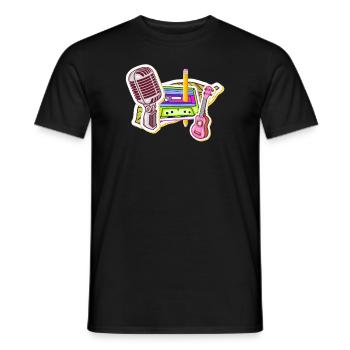 80's Cassette Tape 1990s Pencil Winding Cassette - Men's T-Shirt - black - Front - AI Model Male 178 light (178cm)