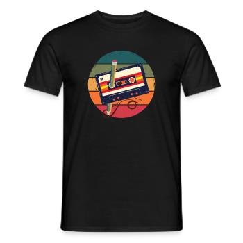 80's Cassette Tape 1990s Pencil Winding Cassette - Men's T-Shirt - black - Front - AI Model Male 178 light (178cm)