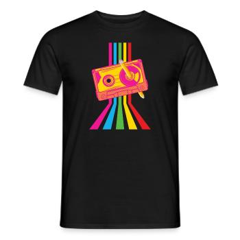 80's Cassette Tape 1990s Pencil Winding Cassette - Men's T-Shirt - black - Front - AI Model Male 178 light (178cm)