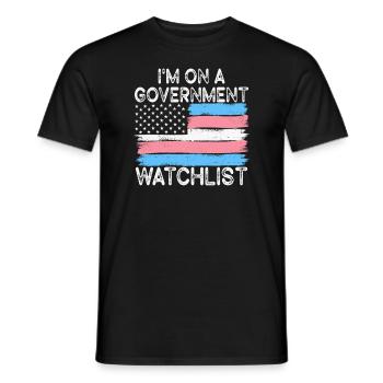 Ich stehe auf einer Beobachtungsliste der Regierung - Männer T-Shirt - Schwarz - Vorne - AI Model Male 178 light (178cm)