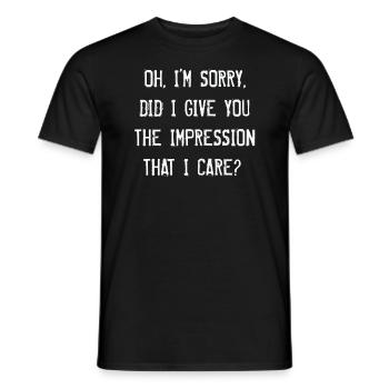 Pardon. Est-ce que je vous ai donné l’impression - T-shirt homme - noir - Devant - AI Model Male 178 light (178cm)