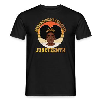 Juneteenth 1865 Gedenken an meine Vorfahren - Männer T-Shirt - Schwarz - Vorne - AI Model Male 178 light (178cm)