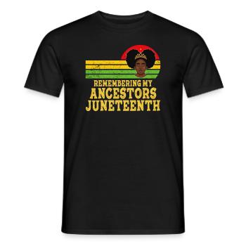 Juneteenth 1865 Gedenken an meine Vorfahren - Männer T-Shirt - Schwarz - Vorne - AI Model Male 178 light (178cm)