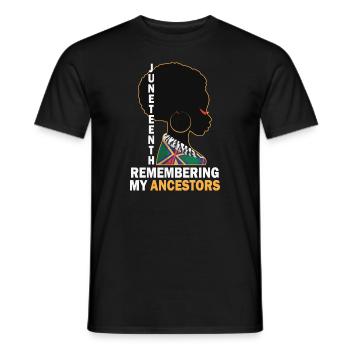 Juneteenth 1865 Gedenken an meine Vorfahren - Männer T-Shirt - Schwarz - Vorne - AI Model Male 178 light (178cm)