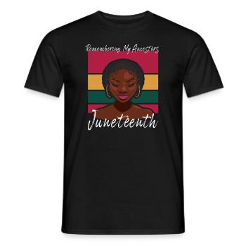 Juneteenth 1865 Gedenken an meine Vorfahren - Männer T-Shirt - Schwarz - Vorne - AI Model Male 178 light (178cm)