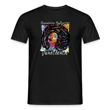 Juneteenth 1865 Se souvenir de mes ancêtres - T-shirt homme - noir - Devant - AI Model Male 178 light (178cm)